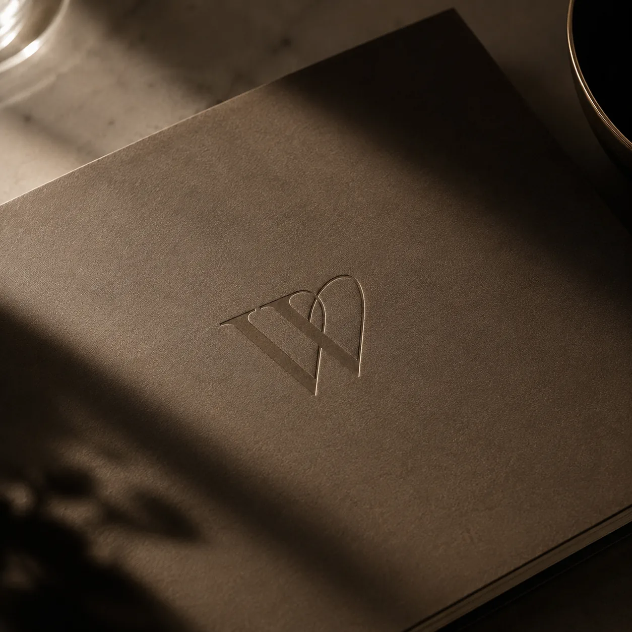 Vera & Vale · private investigator monogram embossed on a dark case file cover including their intelligence-led investigation notes